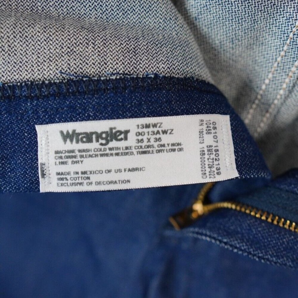 Wrangler Jeans 13MWZ Mens 36x30 Blue Cowboy Cut Original Fit Rigid US Fabric - Picture 3 of 10
